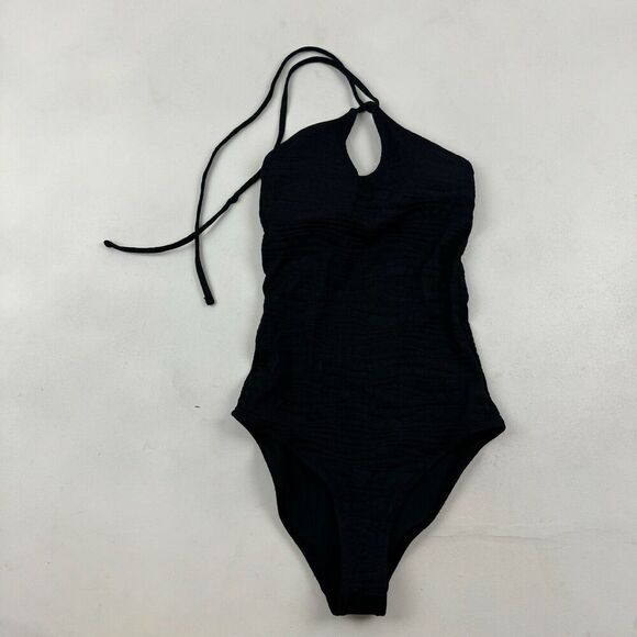 Aerie Real Good One Piece Full Coverage Halter Tie Neck Swimsuit Shelf Bra XXS - Picture 2 of 11